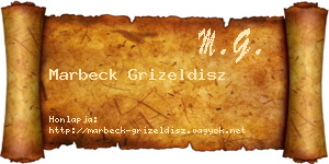 Marbeck Grizeldisz névjegykártya